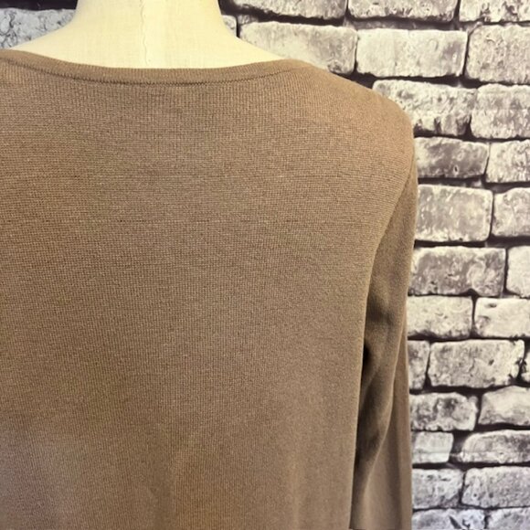 Chico's Taupe Long Sleeve Decorative Lace Front Jacket Size L - Picture 7 of 9